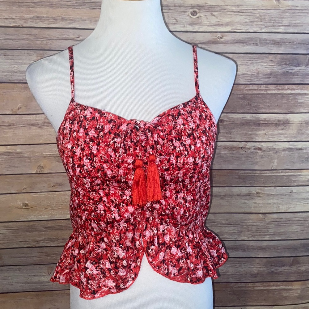 🎈Sale🎈NWT Bog Collective Crop Top With Tassels